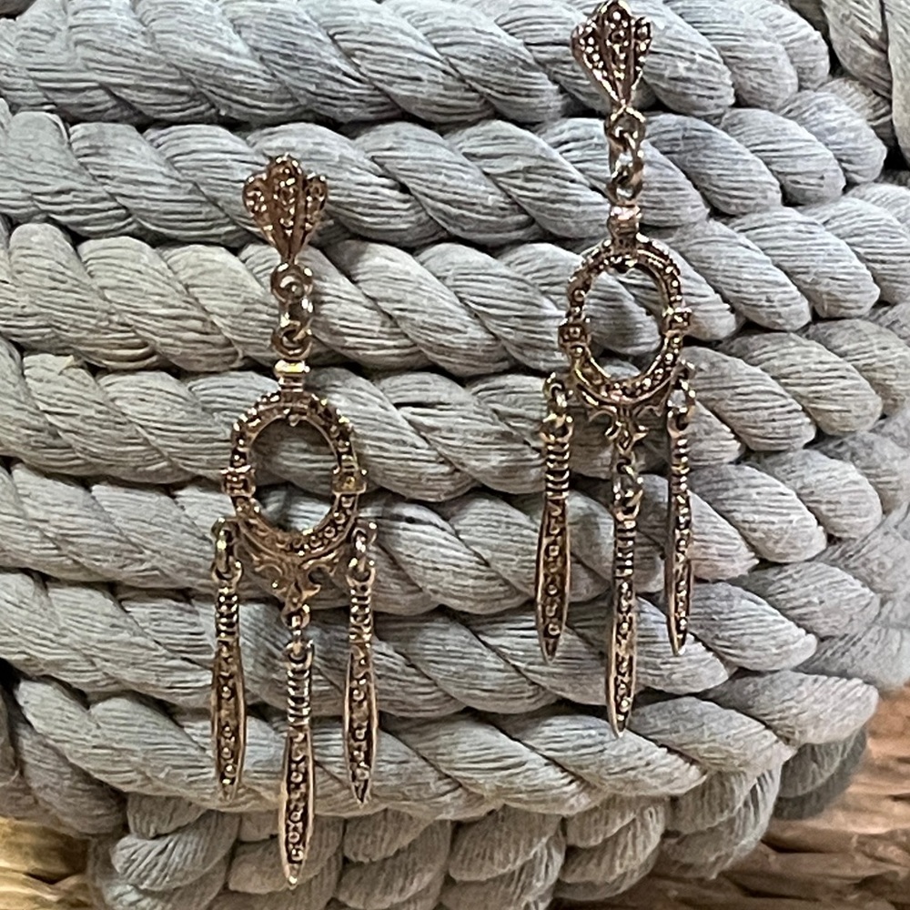 Vintage 80s “Art Deco inspired“Silver Dangle Earrings